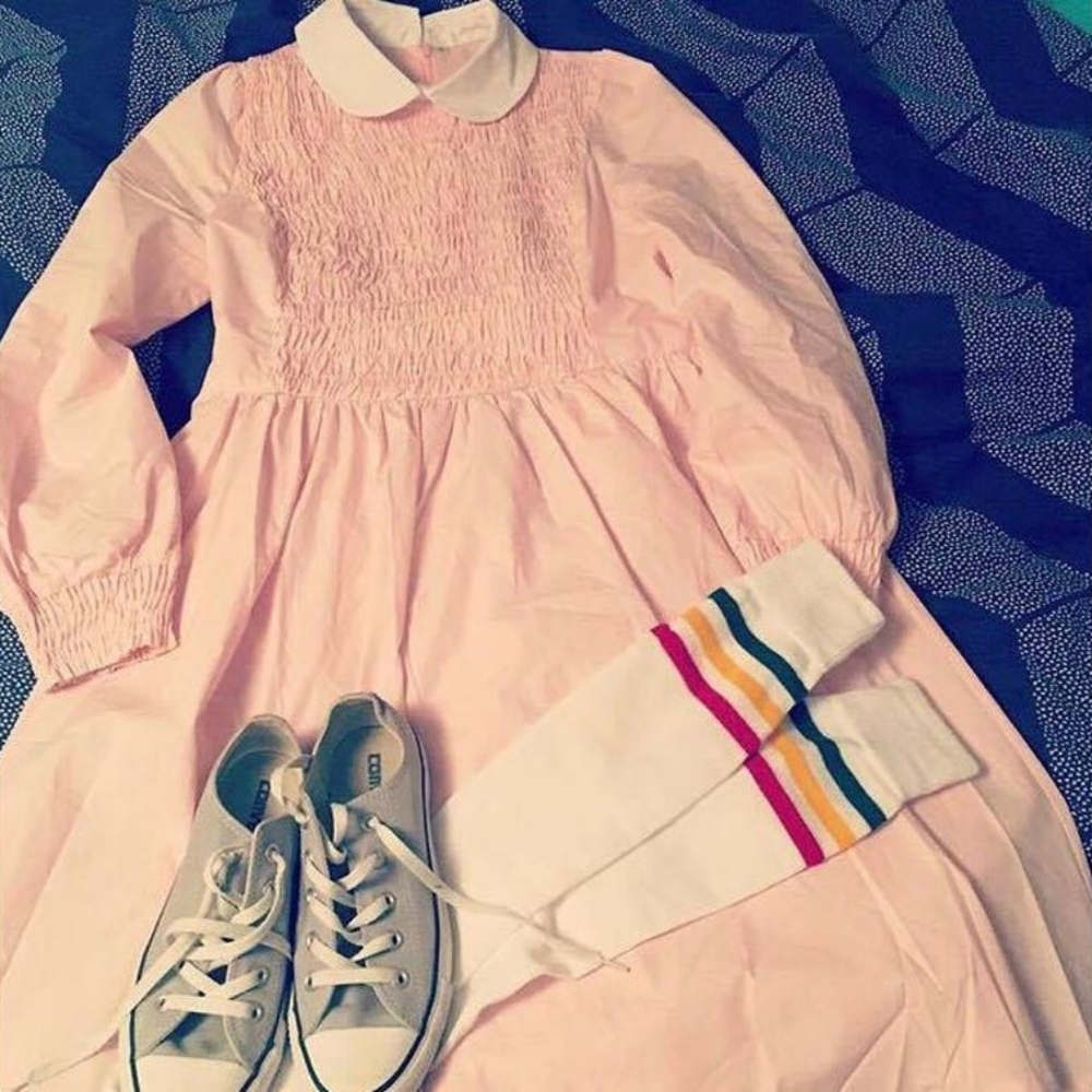 Etsy FrenchieYork Stranger Things Eleven Pink Dress Costume Cosplay